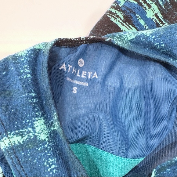 Athleta Women Maxi Dress S Blue Tie Dye Stretch Halter Athleisure Vacation - Picture 4 of 9